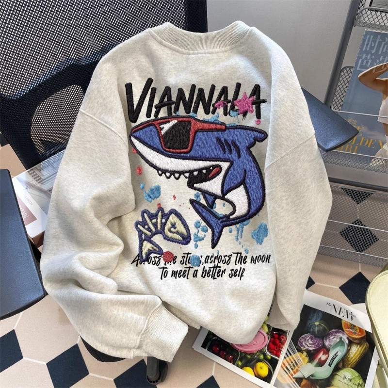 特大码300斤印花圆领卫衣男女