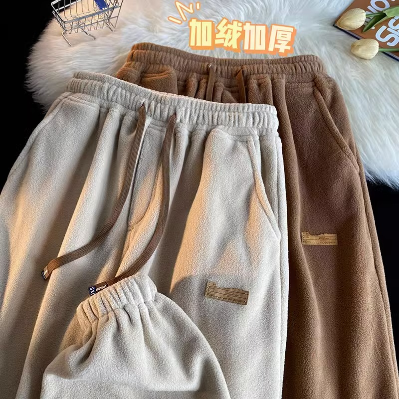 大码300斤摇粒绒束脚卫裤男女