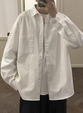 特大码300斤白色长袖衬衫男春季