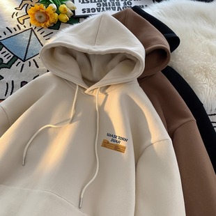 宽松休闲上衣外套2 复古重磅连帽卫衣男女春秋薄款 特大码 300斤美式