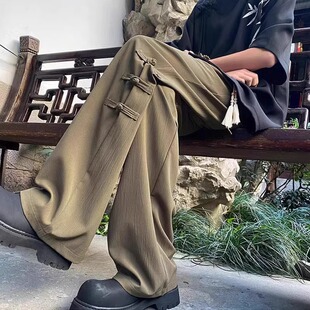 特大码300斤新中式国风裤子男女2024新款春秋宽松休闲宋裤山本裤2