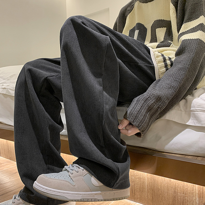 加肥加大码300斤灯芯绒裤子男秋