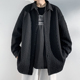 特大码 300斤小香风外套男春秋高级感痞帅夹克潮牌宽松休闲上衣服2