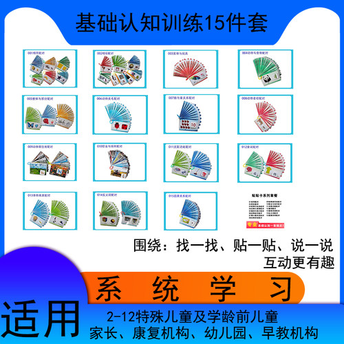 基础认知卡全套 配对系列自闭症孤独症ABA认知训练卡片发育迟缓