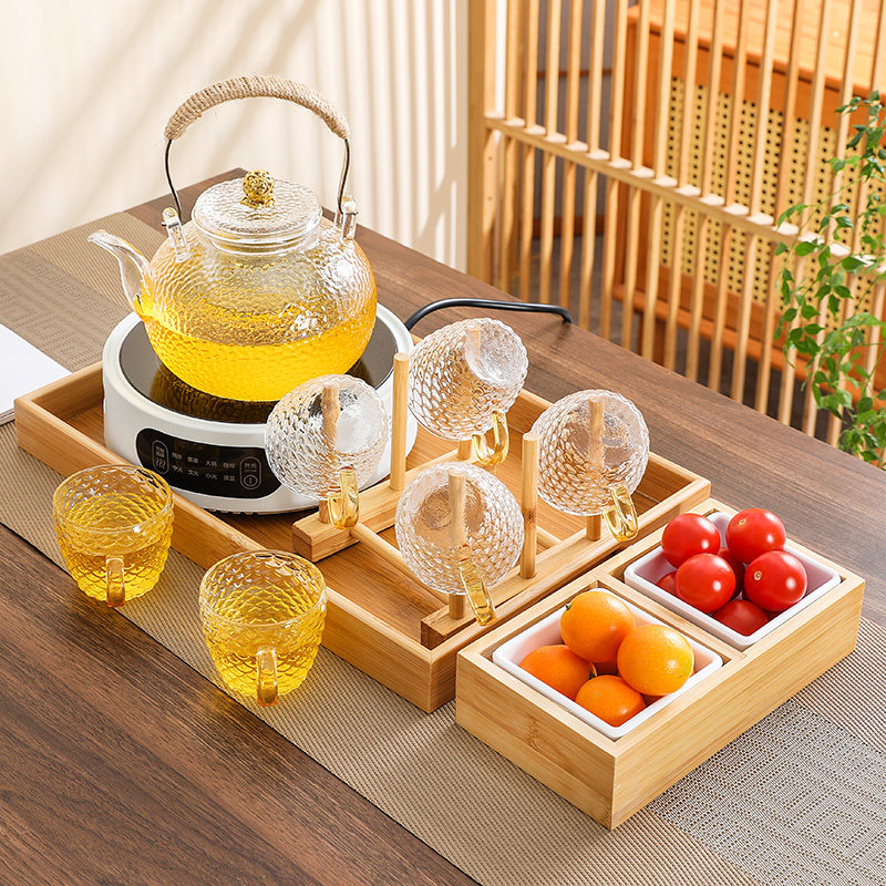 电陶炉玻璃茶壶 保温煮茶炉套装 朴韵小清新耐热玻璃茶具