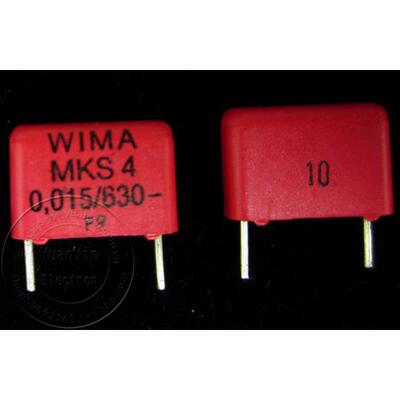 原装威玛WIMA0.015UF630V MKS4薄膜电容153/15n/0.015U(10MM脚距)