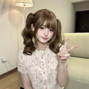 【焦糖小熊】纤韵佳人lolita假发双马尾罗马卷虎口抓夹短发全头套