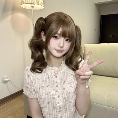 【焦糖小熊】纤韵佳人lolita假发双马尾罗马卷虎口抓夹短发全头套