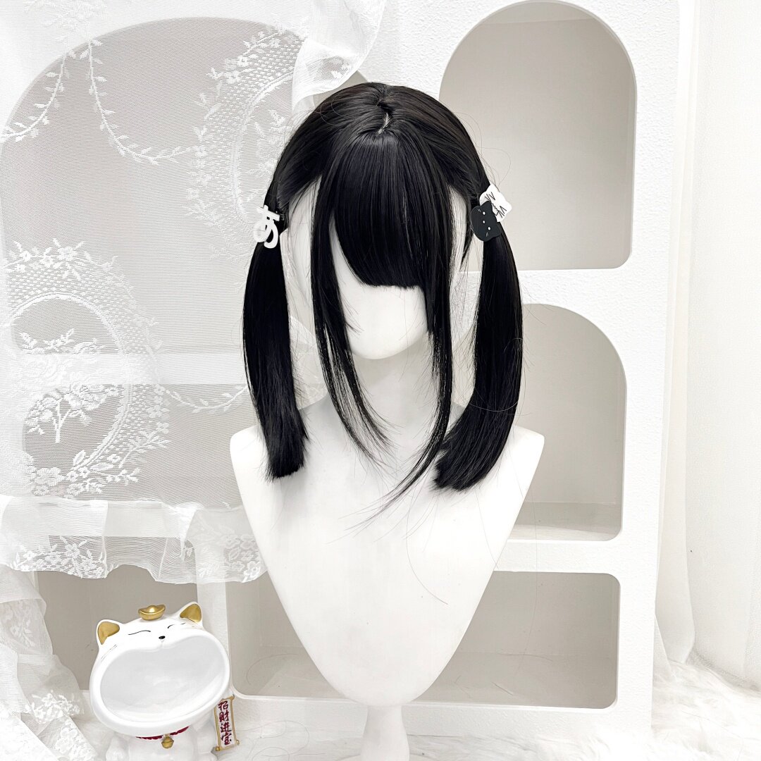 【呆萌甜妹】假发女黑棕色日常整顶甜美中长锁骨发40cm全头套女