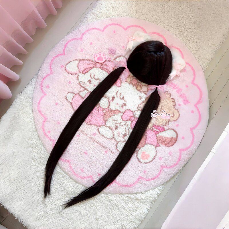 纤韵佳人假发女100cm长发少萝同款甜美日常双马尾黑长直jk全头套