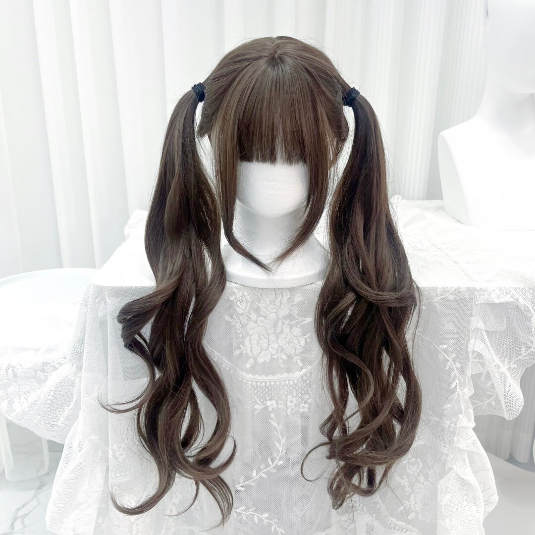 纤韵佳人冷棕色假发女洛丽塔80cm长卷发少萝甜美lolita全头套式