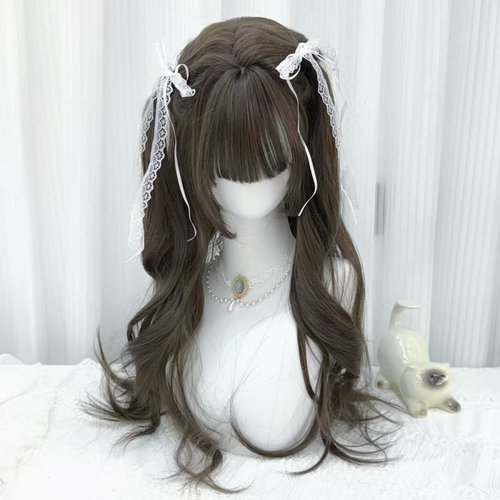 【榛果灰棕】纤韵佳人假发女大波浪长卷发少萝甜美Lolita全头套