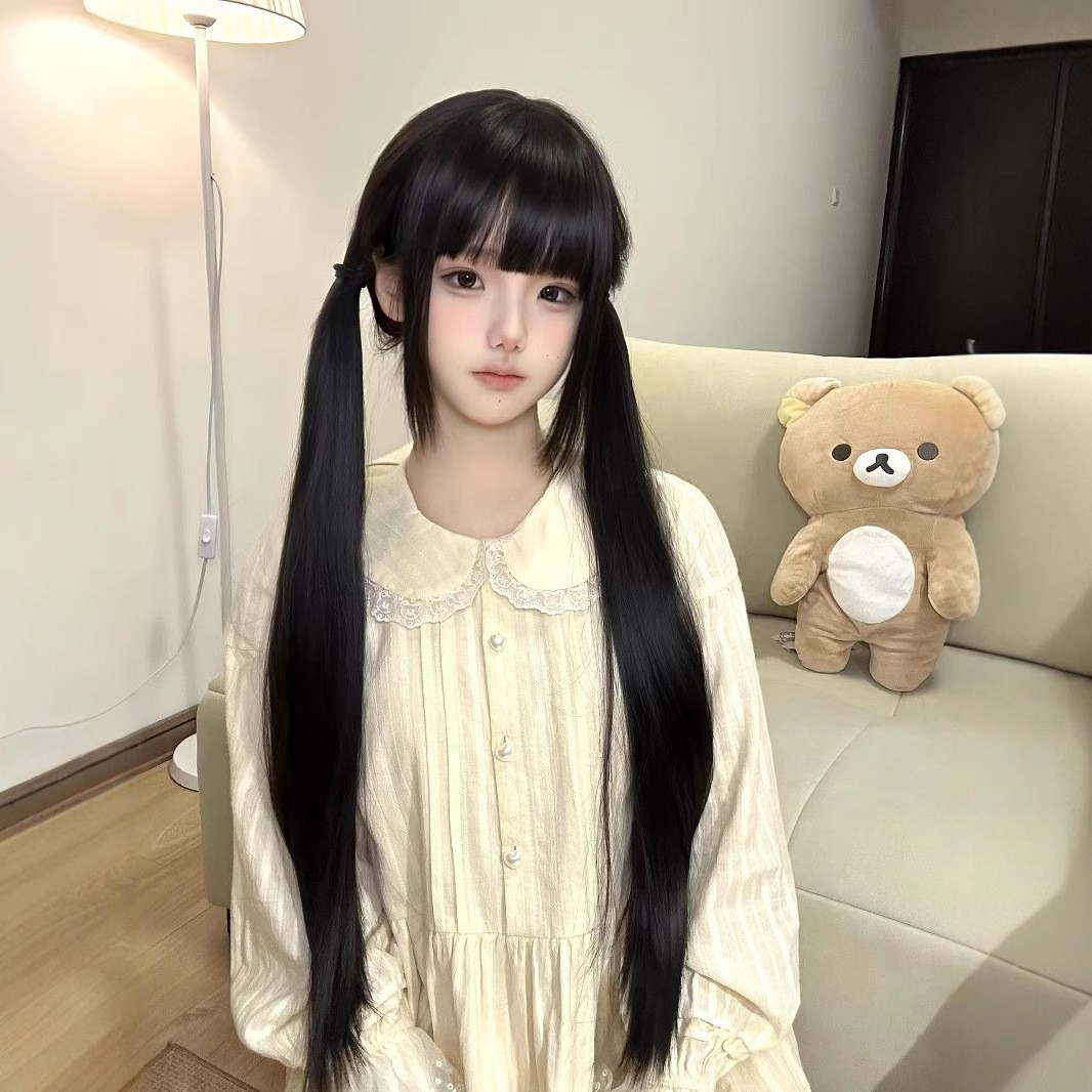 纤韵佳人假发女长发80cm网红lolita长直发自然齐刘海全头套jk少萝