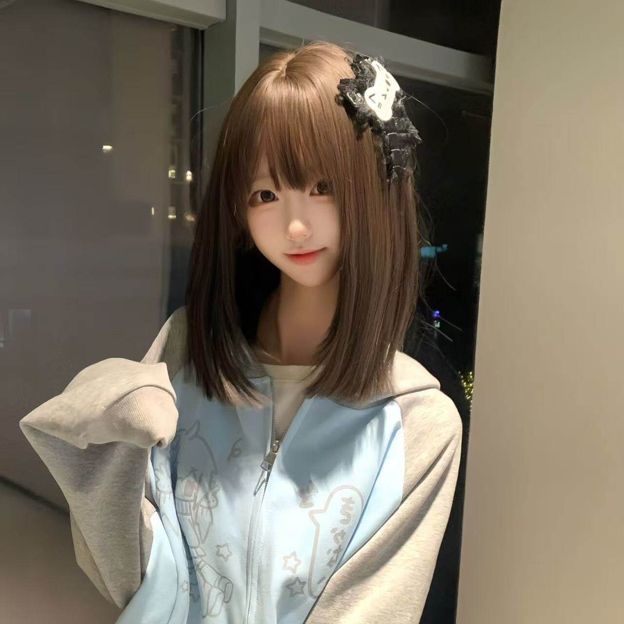 纤韵佳人假发女Lolita日系甜妹45cm中长锁骨发日常萝莉短发全头套
