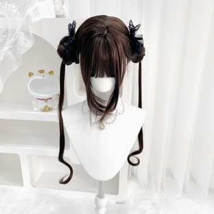 纤韵佳人全头套75cm长卷发巧克力色jk甜美时尚 网红Lolita萝莉假发