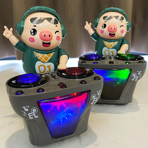 童益电动万向DJ摇滚小猪
