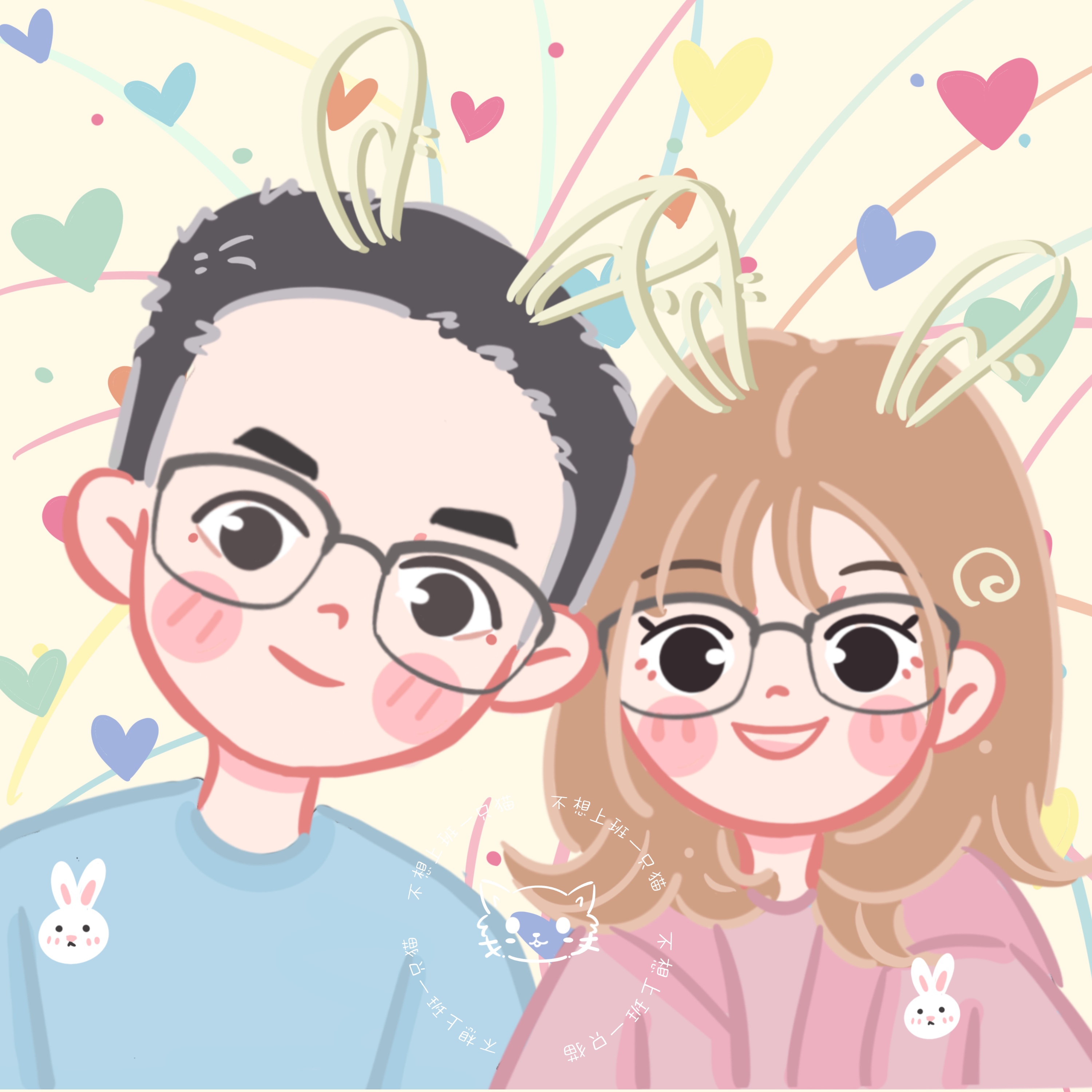 情侣转手绘手绘头像动漫