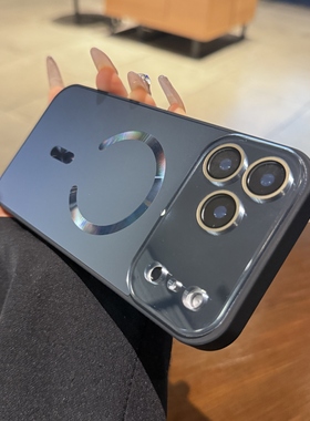 磁吸充电适用iphone17promax手机壳17Air苹果16Pro新款黑色磨砂15大视窗镜头膜13pm高级14全包防摔ip17保护套