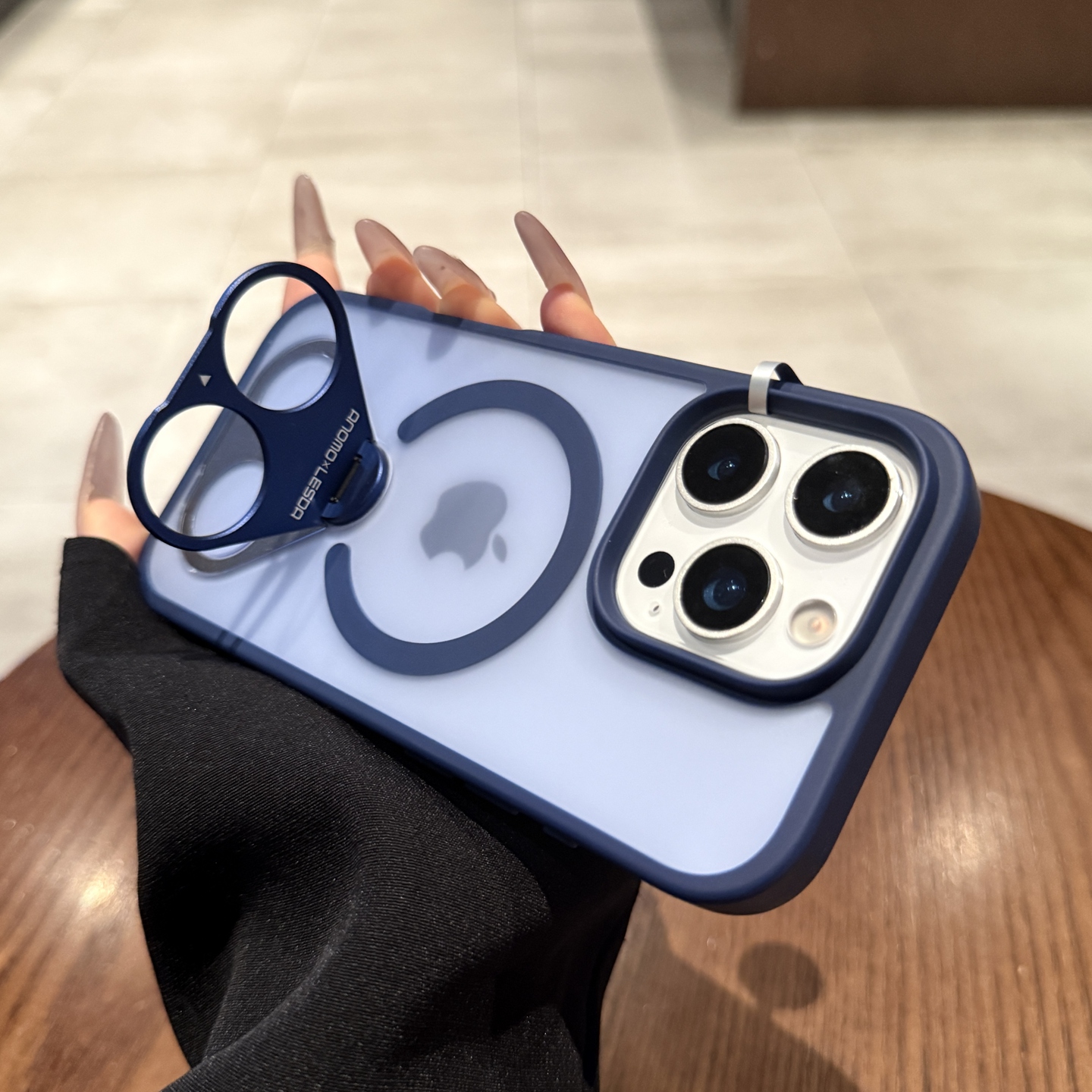 带镜头膜适用iPhone16pro手机壳Magsafe磁吸苹果15promax新款指环旋转支架14藏蓝色13pro简约高级12保护套男