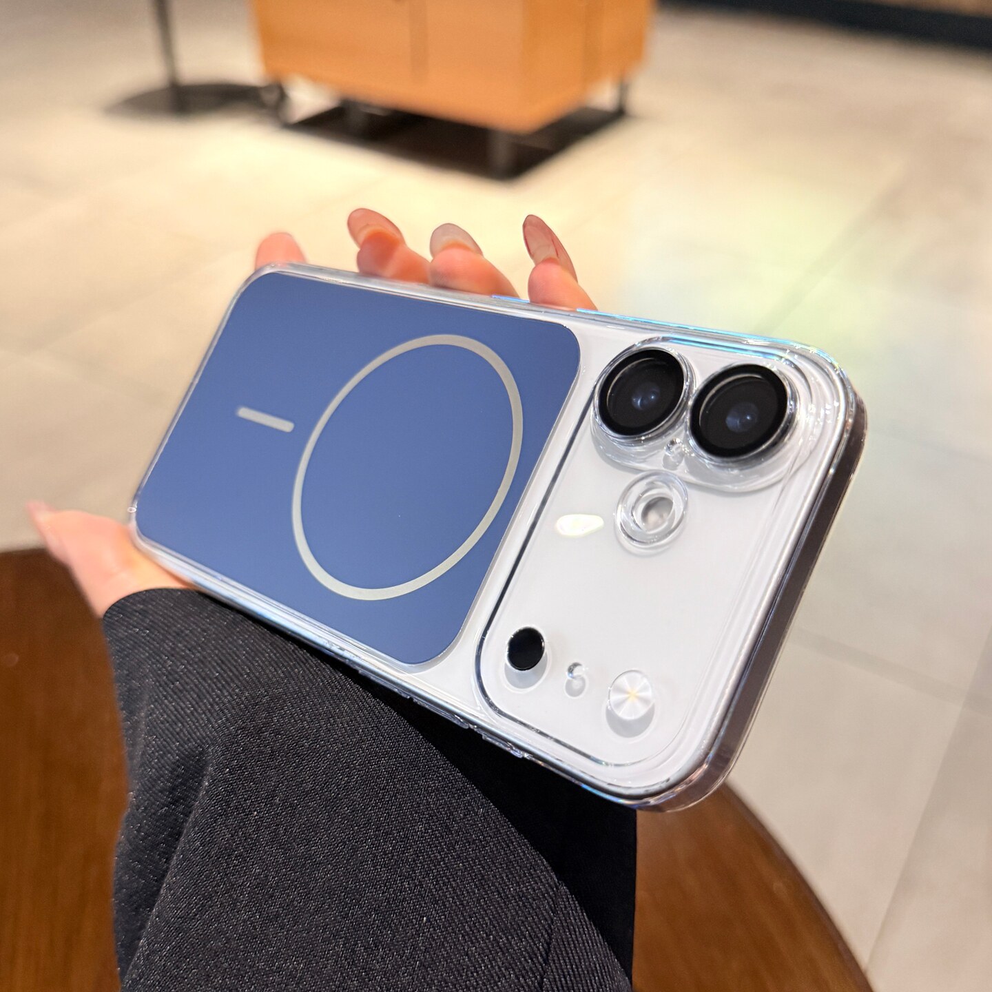 透明大视窗秒变17镜头全包适用iphone17手机壳苹果16promax细圈磁吸新款深蓝色15pro高级14情侣13P超薄保护套