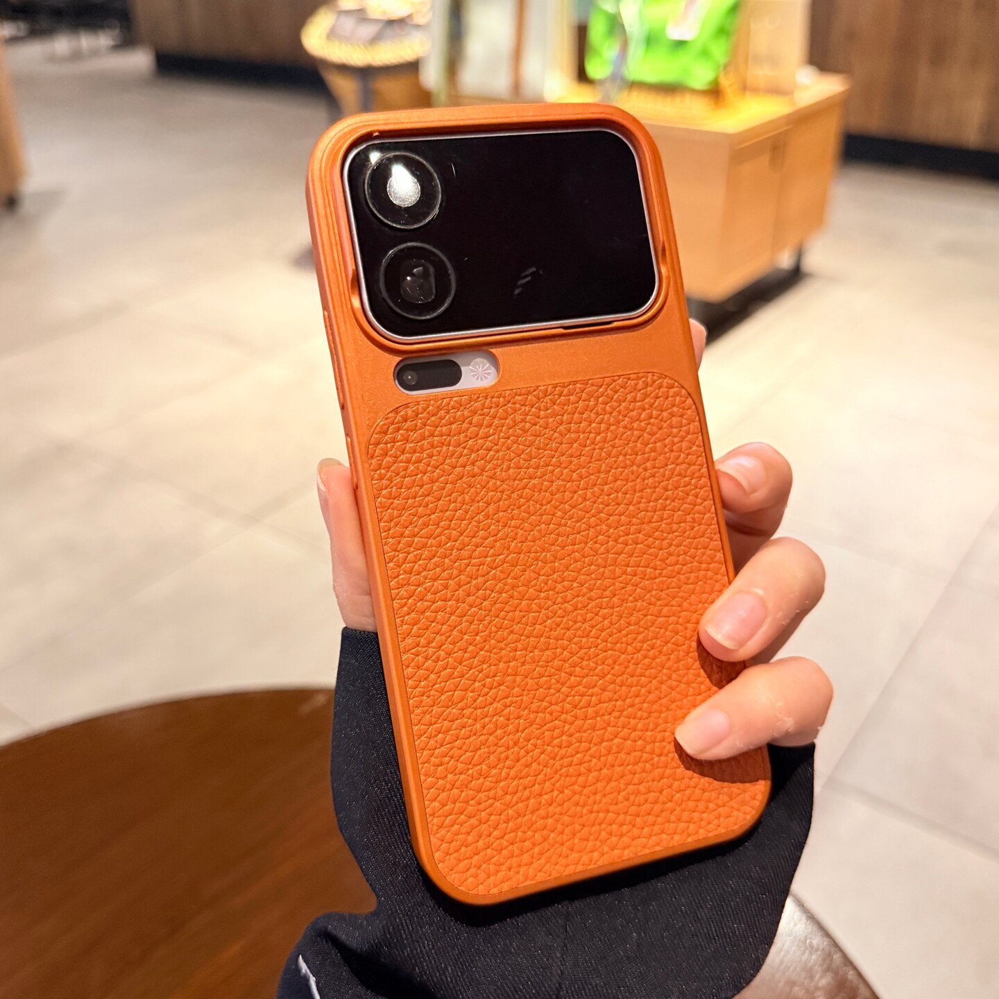高级感爱玛橙色适用小米17promax手机壳17pro新款荔枝纹皮质拼接xiaomi17pm镜头膜全包十七por防摔保护套男女