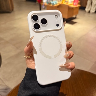 适用iphone17手机壳17promax苹果16pro肤感液态15磁吸充电14plus新款 纯白色12情侣11男女13硅胶Magsafe保护套