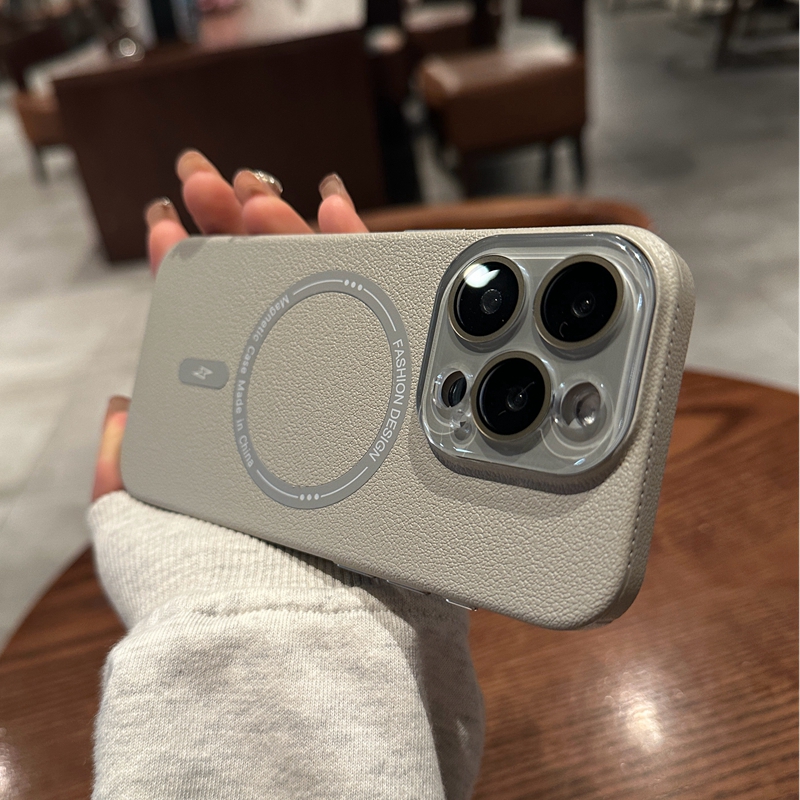 新款荔枝皮纹磁吸充电全包硬壳