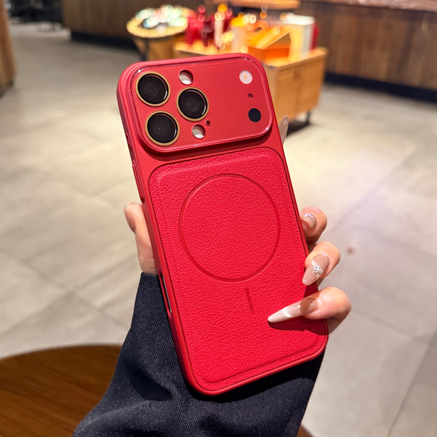 秒变大视窗适用iphone17手机壳17promax苹果16pro马年新款本命年红色14皮质高级15荔枝纹13镜头全包保护套女