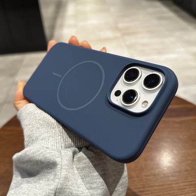 适用iphone17手机壳苹果17promax新款Air纯色16pro肤感液态硅胶15plus磁吸充电13全包防摔14软12保护套蓝男士