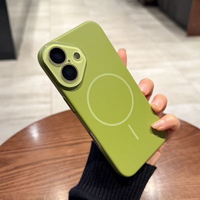 全包带镜头膜适用iphone16promax手机壳15pro苹果14新款细圈磁吸plus肤感磨砂13pro简约豆蔻绿色12PM保护套女