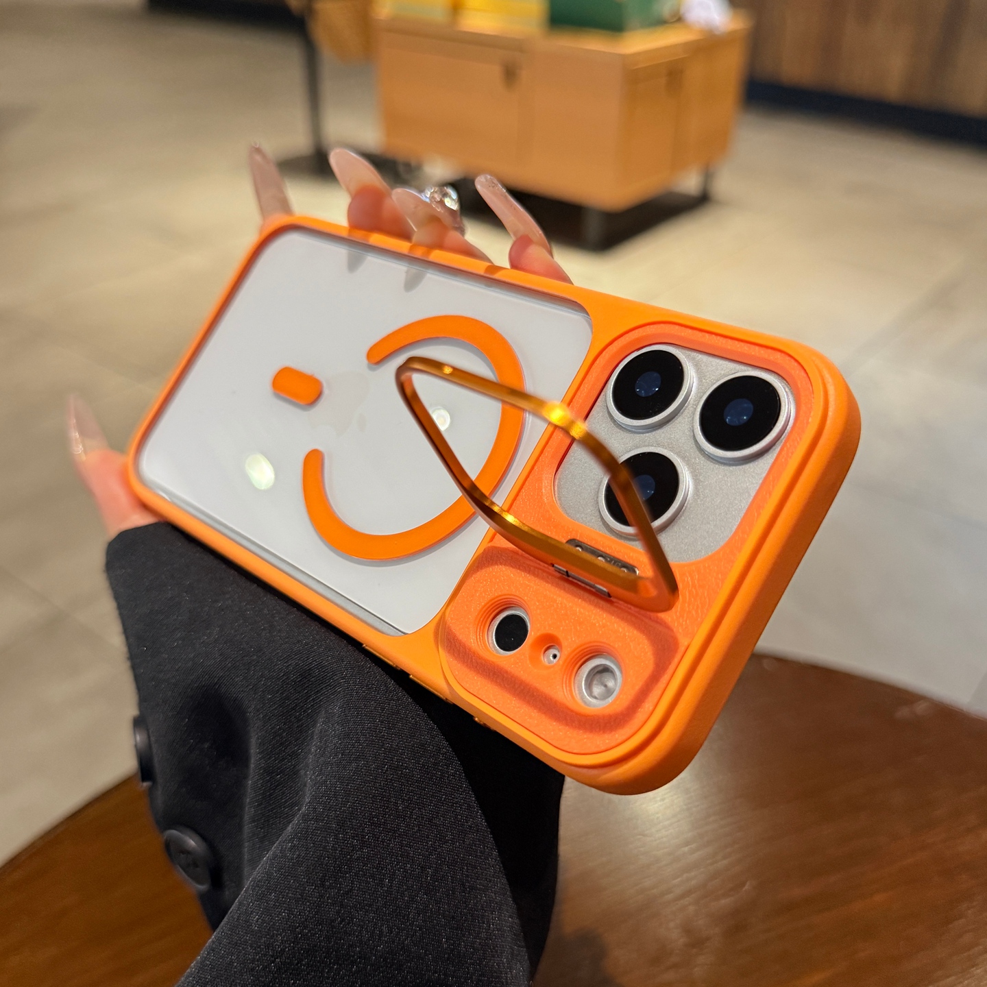 超薄透明星宇橙色适用苹果17promax手机壳带镜头支架Air苹果16pro新款Magsafe磁吸15男女14简约高级13保护套