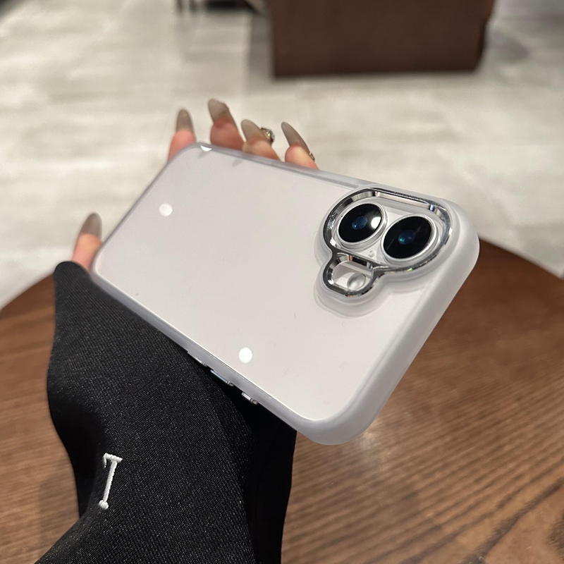 ins极简高级感适用iPhone15pro苹果16手机壳14ProMax新款11透明12网红男女13promax硅胶磨砂边全包防摔保护套