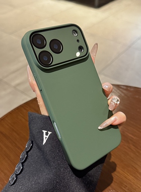 适用iphone17手机壳16pro苹果17promax新款磨砂苍岭绿Air带镜头膜15超火13情侣14独特好看plus全包12PM保护套