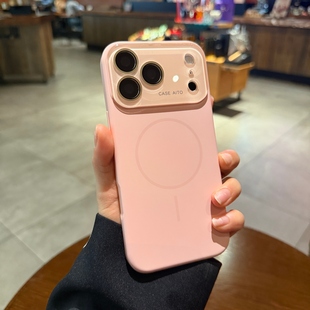 秒变大视窗全包镜头膜适用苹果17pro手机壳磁吸iphone16promax新款 粉色Air细圈15女13液态硅胶12高级14保护套