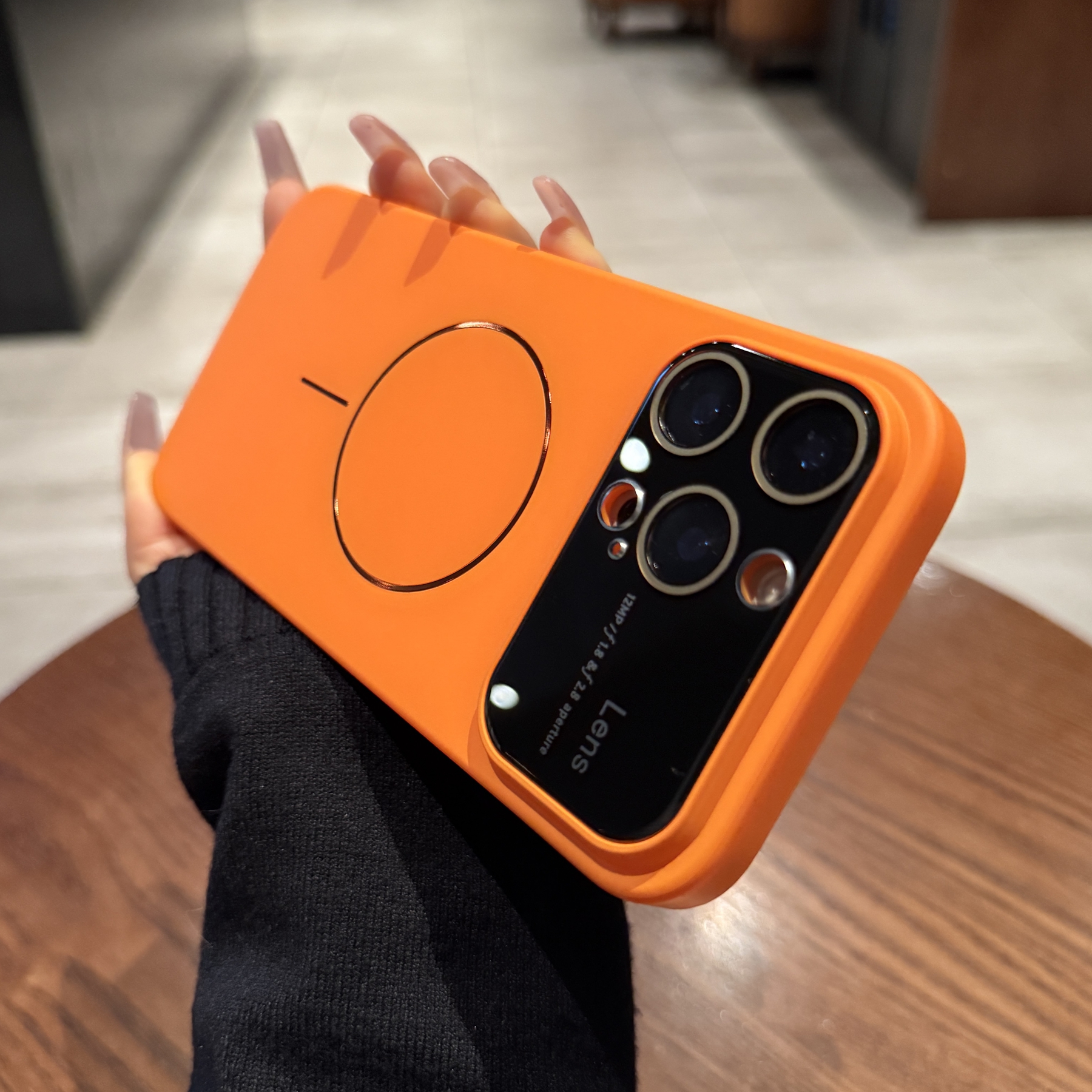 肤感磨砂适用苹果16promax手机壳iphone17新款细圈15大视窗镜头膜12橙色17Air高级13全包Magsafe磁吸14保护套