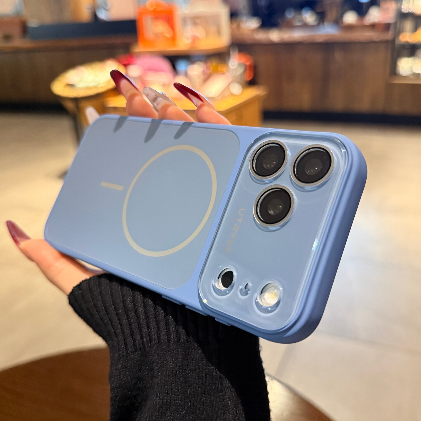 AG磨砂雾霾蓝色适用苹果17pro手机壳iphone16promax新款磁吸15大视窗镜头膜全包14简约高级Magsafe保护套情侣