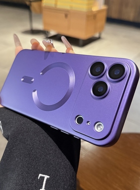 新款电镀紫色适用iPhone17promax手机壳17苹果17Air磁吸充电16pro镜头膜全包15简约12PM女14plus硅胶13保护套