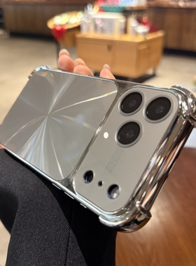钛灰色极光CD纹适用iphone17promax手机壳苹果16pro新款大视窗15高级感air全包镜头膜14plus电镀13防摔保护套