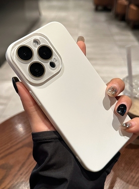 自带镜头膜适用iphone17promax手机壳16苹果17pro新款AIr肤感磨砂15pro简约plus纯白色14pro硬12全包镜头11套