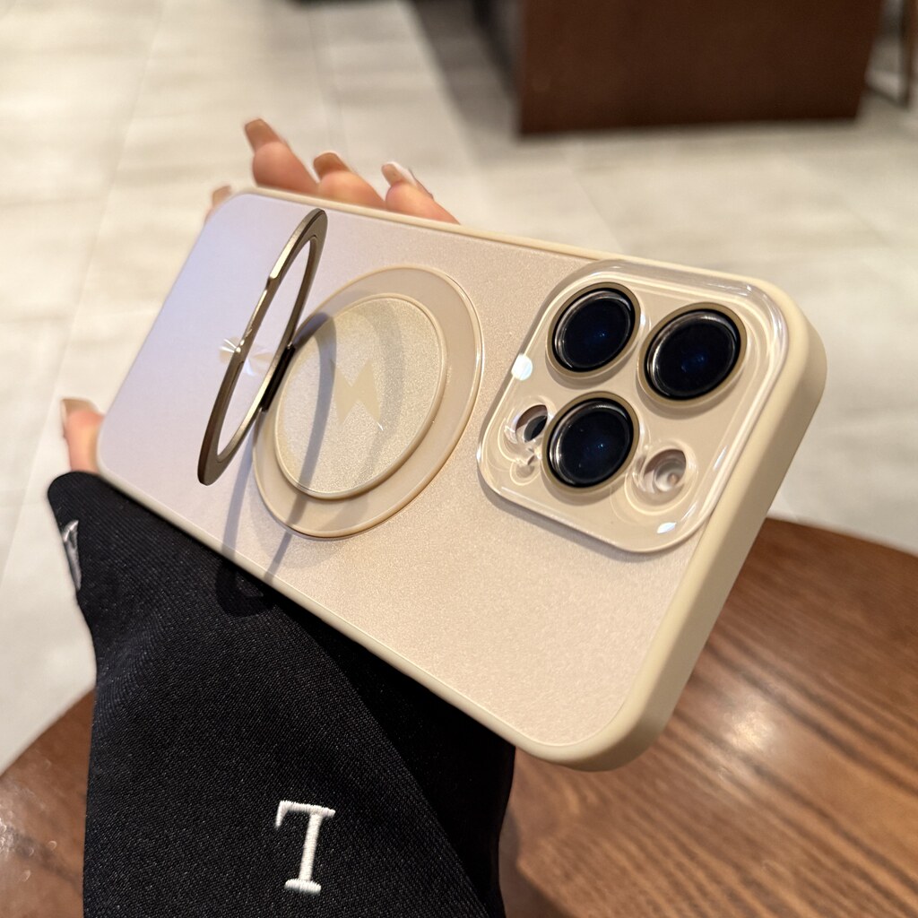 带旋转磁吸支架支点适用iPhone16promax手机壳苹果15新款沙漠色13磨砂14Pro镜头膜全包Magsafe无线充电保护套