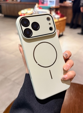 适用iPhone17手机壳苹果17promax新款Magsafe磁吸16pro细圈13磨砂14高级15p古董白色17Air全包镜头膜12保护套