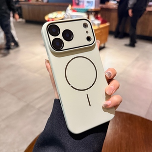 适用iPhone17手机壳苹果17promax新款 Magsafe磁吸16pro细圈13磨砂14高级15p古董白色17Air全包镜头膜12保护套