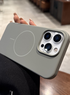 钛灰色液态硅胶适用苹果16promax手机壳磁吸无线充电iphone15新款细圈14pro带Ai触控拍照按键12高级13保护套