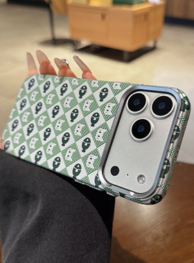 适用苹果17promax手机壳Magsafe磁吸iPhone17新款绿色猫多鱼17Air硬壳16pro大孔15肤感磨砂防指纹14pro保护套