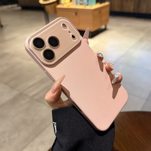 适用苹果17promax手机壳iphone16pro新款粉色荔枝纹Air全包镜头膜15防摔女iPhone17保护套13硬12高级感14plus