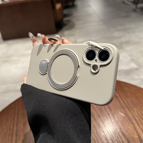 新款磁吸支架支点壳适用iphone17苹果17promax手机壳液态硅胶16pro情侣14高级15pro超薄防摔13钛灰色全包软壳