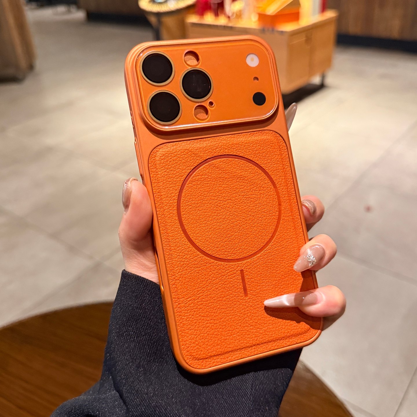 适用苹果17promax手机壳iphone16pro新款秒变17大视窗15镜头膜全包13橙色素皮纹14情侣Magsafe磁吸保护套高级