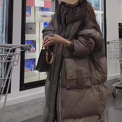 新款 羽绒服女2025年冬季中长款高级感炸街时尚白鸭绒加厚外套潮