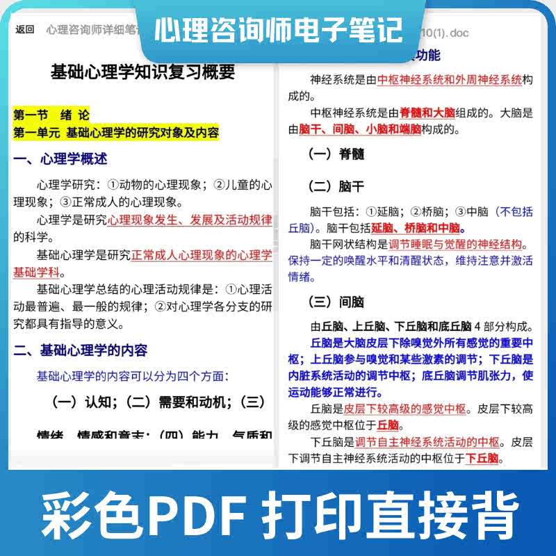 心理学心理咨询师考试培训学霸笔记题库备考资料ppt电子版