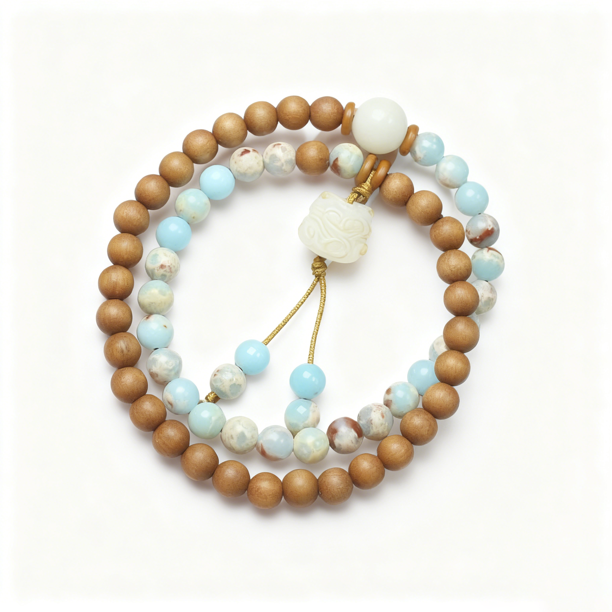 双圈手串手链猫咪吊坠款芭比檀香木寿山石0.6 女款文玩念珠饰沉水